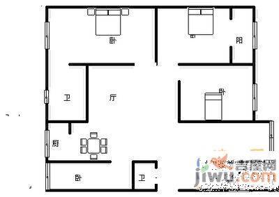 金沙小区4室3厅2卫150㎡户型图