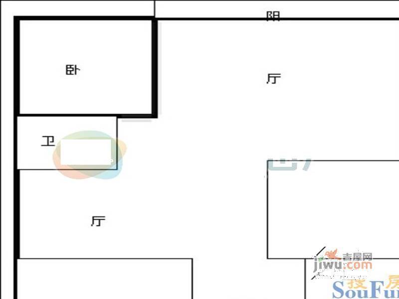 江东清水木华2室1厅1卫户型图