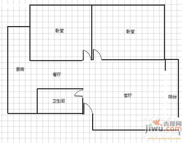 颐园里3室2厅1卫89㎡户型图