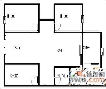 金色家园2室2厅1卫86㎡户型图