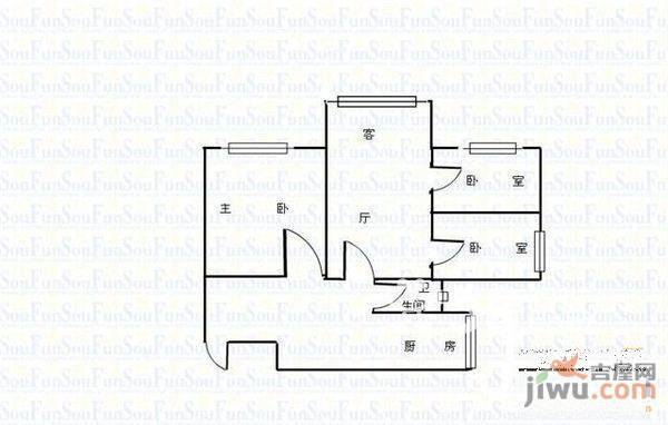 曙光小区2室1厅1卫72㎡户型图