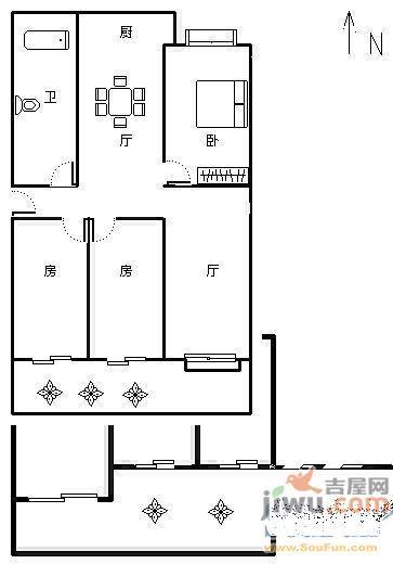 曙光小区2室1厅1卫72㎡户型图