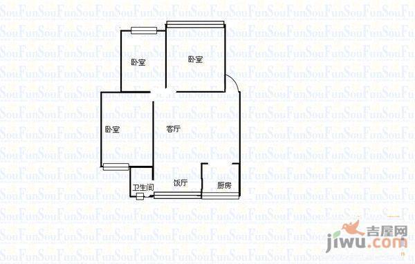 曙光小区2室1厅1卫72㎡户型图