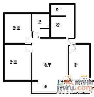 江宁湾2室1厅1卫80㎡户型图