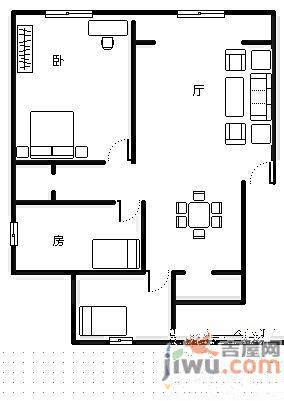 江宁湾2室1厅1卫80㎡户型图