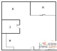 香宫国际1室2厅1卫56㎡户型图