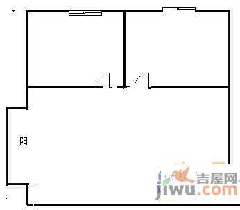 未来新城2室1厅1卫36㎡户型图