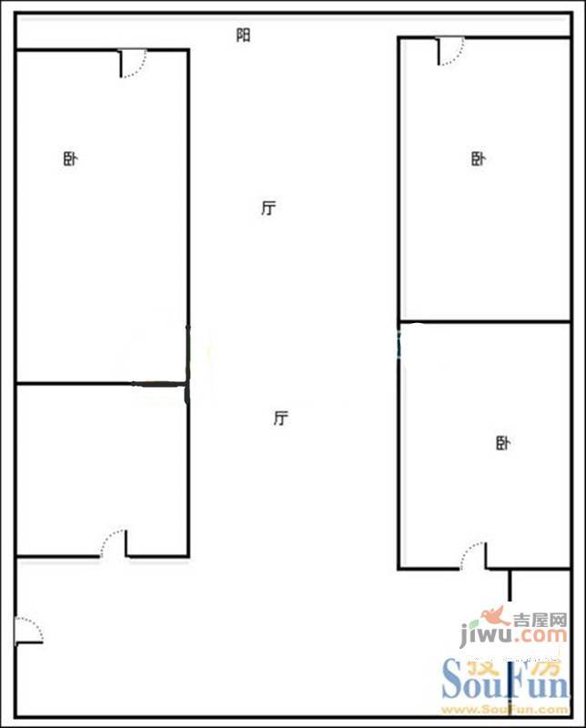 盛迪花园2室2厅1卫户型图