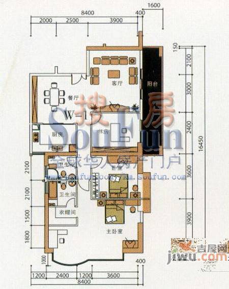 时代广场4室2厅2卫140.4㎡户型图