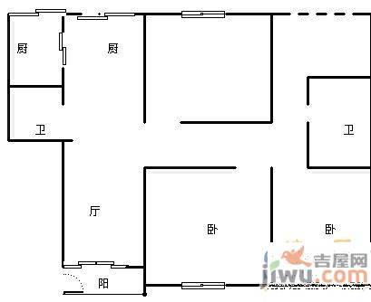 枫林盛景3室2厅2卫122㎡户型图