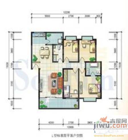 南城坊4室2厅2卫138.2㎡户型图