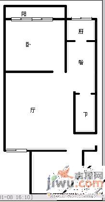 春江小区2室2厅1卫60㎡户型图