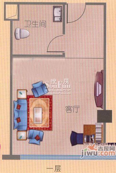 糖果公寓普通住宅34.4㎡户型图