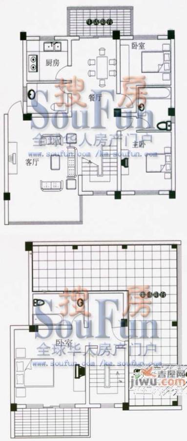 碧城晶都翡翠郡3室2厅2卫170.5㎡户型图