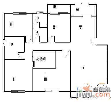 碧水蓝天4室2厅2卫156㎡户型图