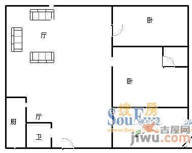 丘田小区3室2厅1卫户型图