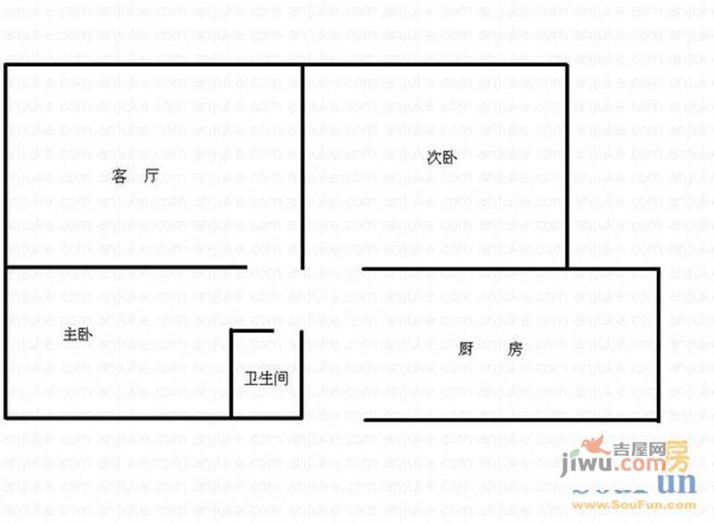 北京路居民区2室1厅1卫户型图