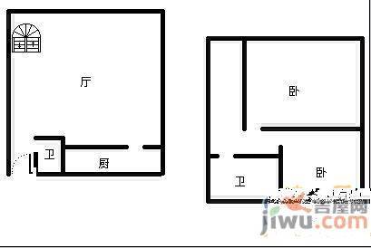 泰信地中海2室1厅1卫88㎡户型图