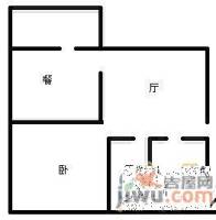 学府人家2室1厅1卫41㎡户型图