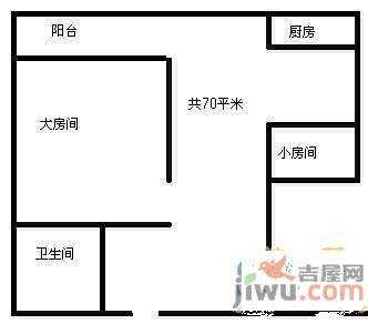 樱花丽景1室1厅1卫42㎡户型图