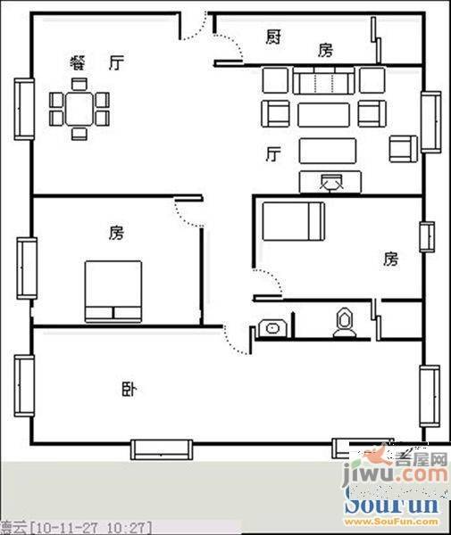 五星彩园7室3厅2卫300㎡户型图