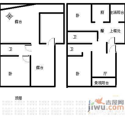 广源小区3室1厅1卫90㎡户型图