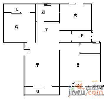 广源小区3室1厅1卫90㎡户型图