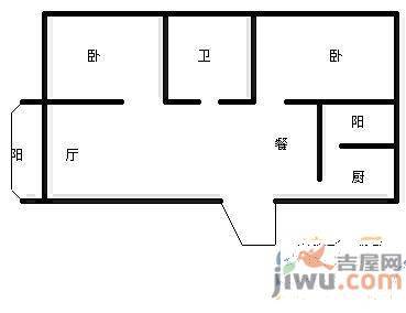 广源小区3室1厅1卫90㎡户型图