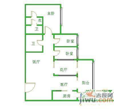 广源小区3室1厅1卫90㎡户型图