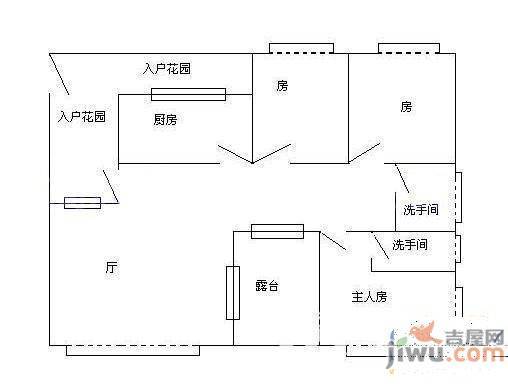 广源小区3室1厅1卫90㎡户型图