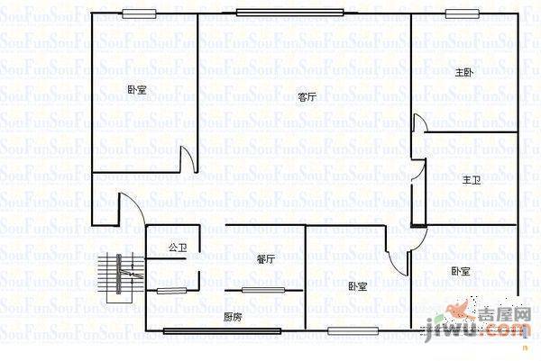 上海沙龙三期1室1厅1卫38㎡户型图