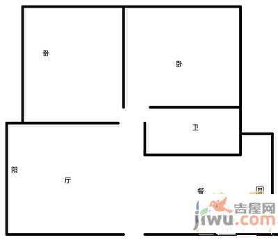 银苑小区2室2厅1卫87㎡户型图