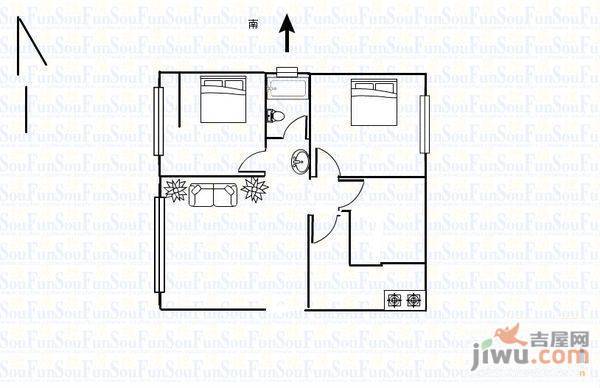 桃源新村南楼3室2厅1卫87㎡户型图