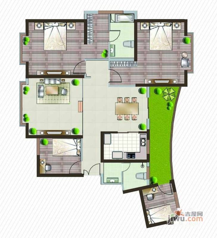 和谐世纪4室2厅2卫143.9㎡户型图