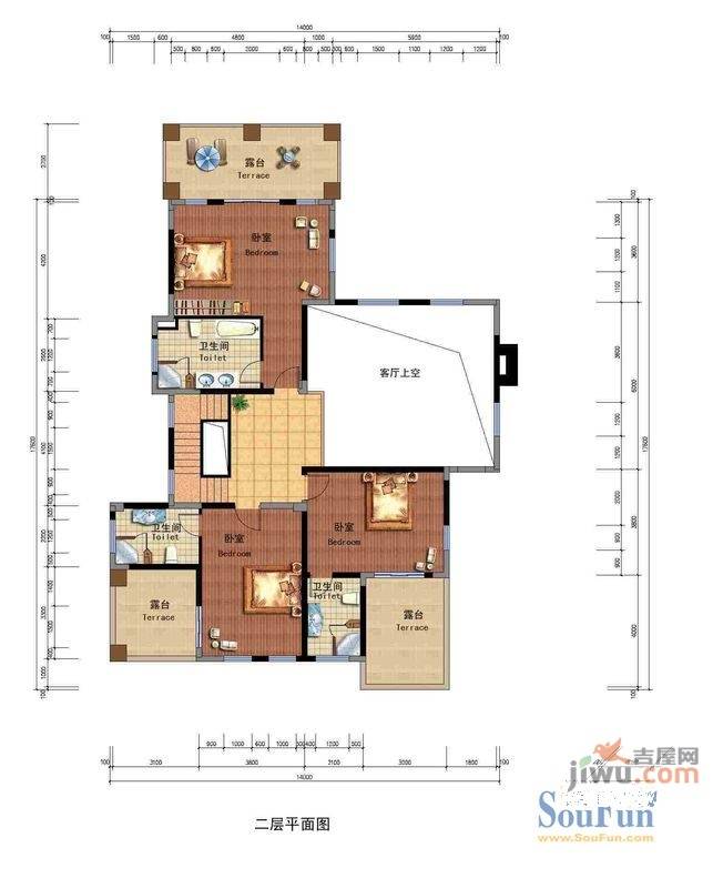 云南华侨城3室1厅3卫313㎡户型图