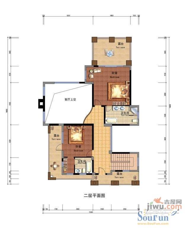 云南华侨城2室1厅1卫251㎡户型图