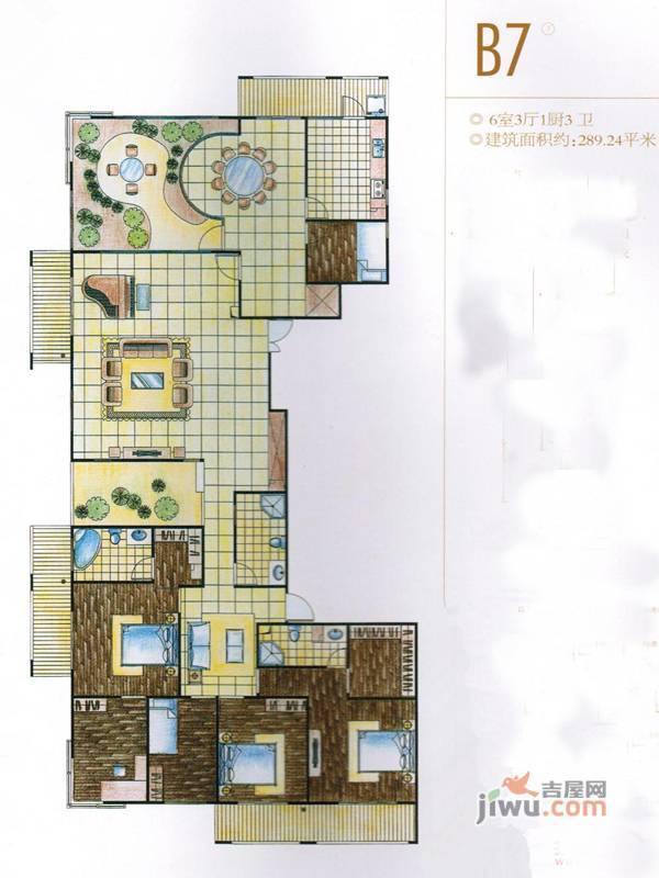 银杏金川6室3厅3卫289.2㎡户型图