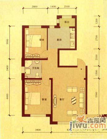 兆丰嘉座2室2厅1卫75㎡户型图