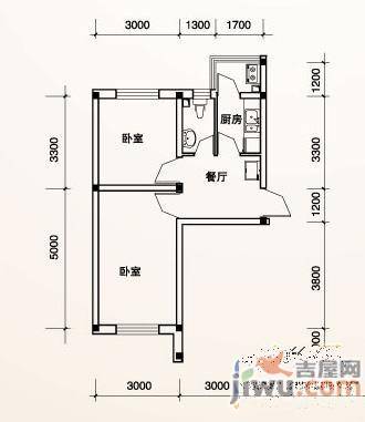 富锋清华园3室2厅1卫94.2㎡户型图