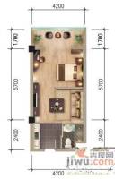 马塞公寓1室1厅1卫41.2㎡户型图