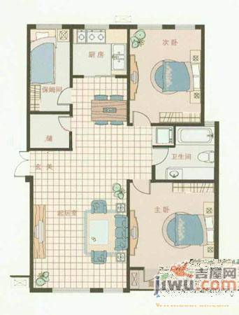 湖畔国际2室2厅1卫户型图