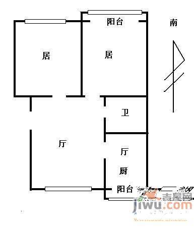 富豪花园3室1厅1卫户型图