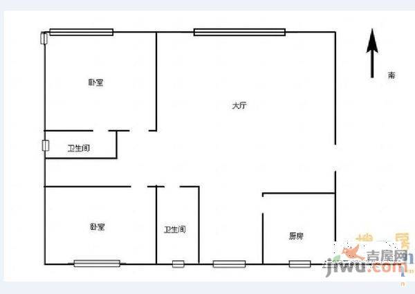 福临家园3室2厅1卫户型图