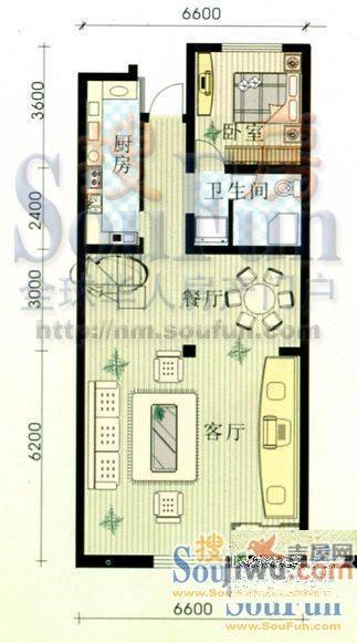 二三小区1室1厅1卫户型图