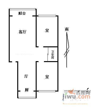 金达莱家园2室2厅1卫70㎡户型图