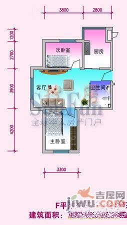 兴顺花园2室2厅1卫85.8㎡户型图