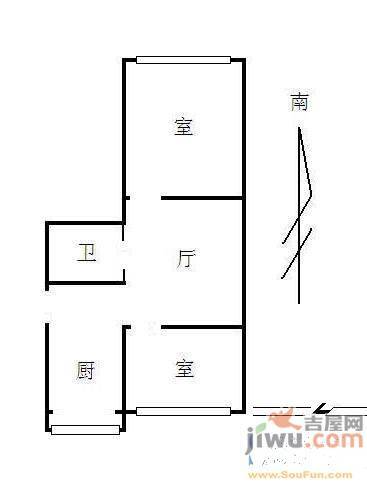 兴顺花园2室2厅1卫85.8㎡户型图