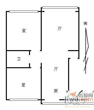 新竹花园1室1厅1卫户型图