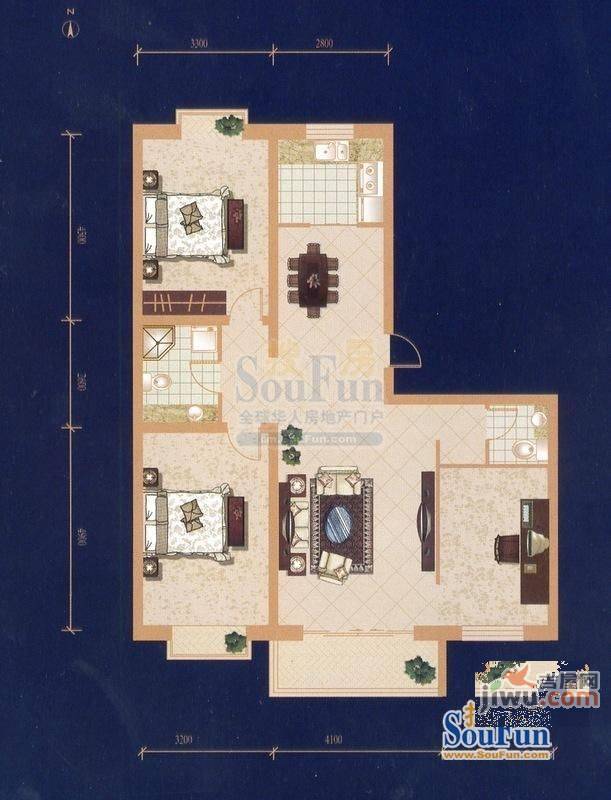 新竹花园1室1厅1卫户型图