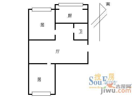 和平花园1室1厅1卫91㎡户型图